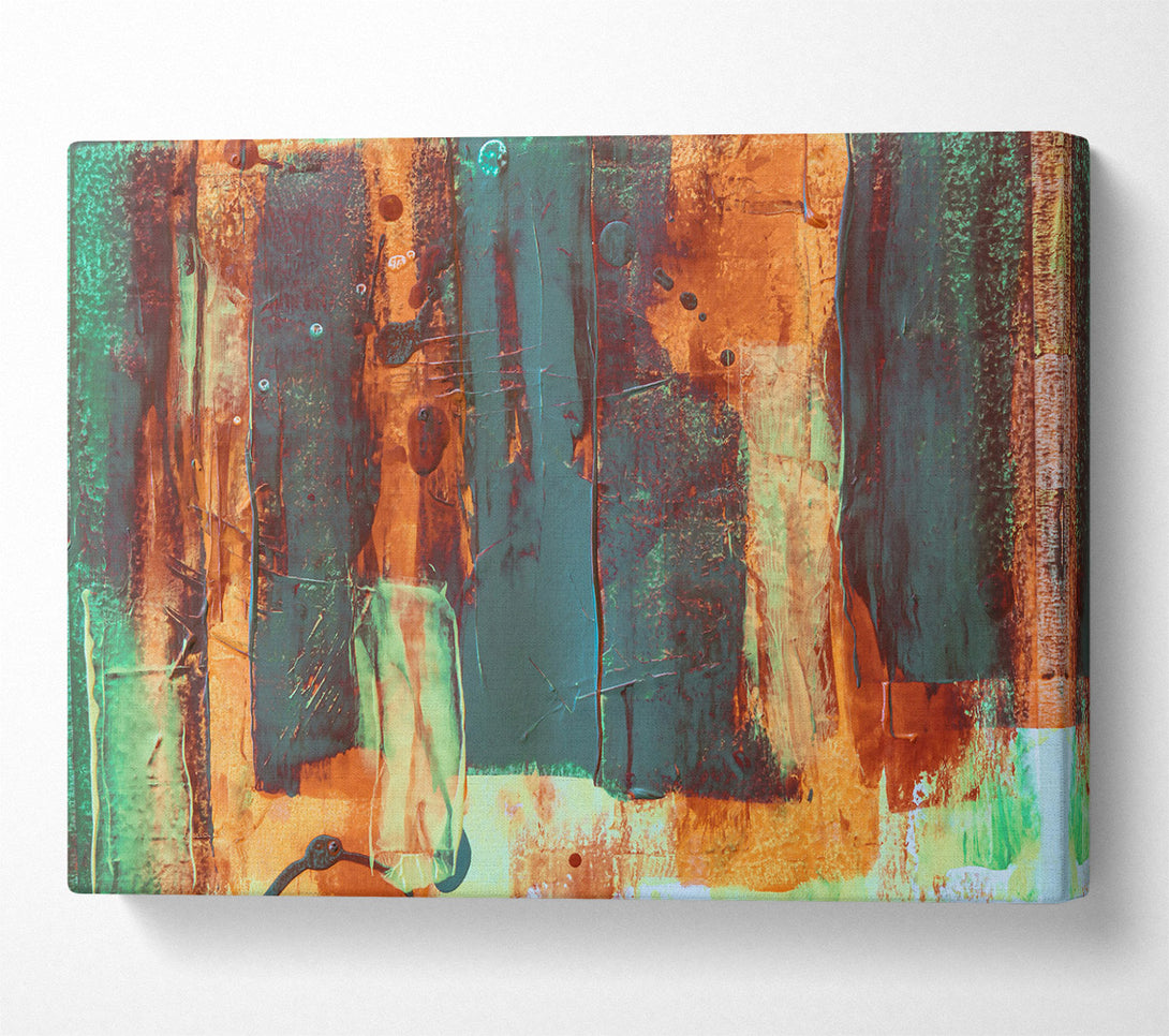  A Canvas Print of Teal Abstract Strokes Canvas Wall Art