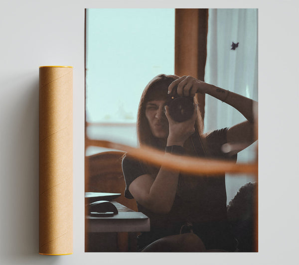 Orange Reflected Smile Poster