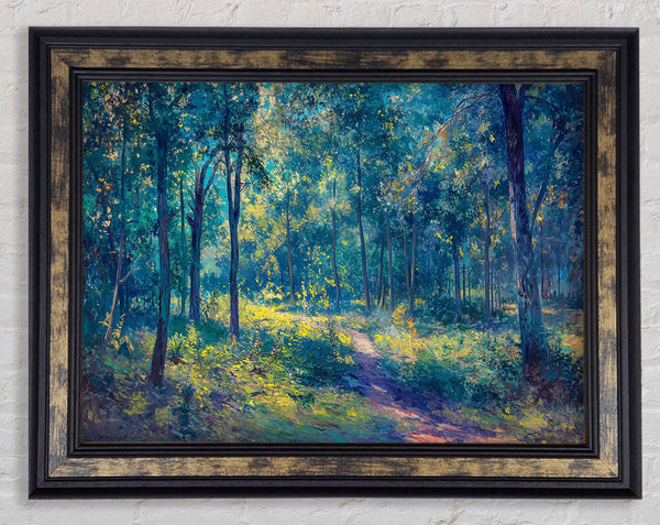 Forest Of Blues And Greens Framed Print