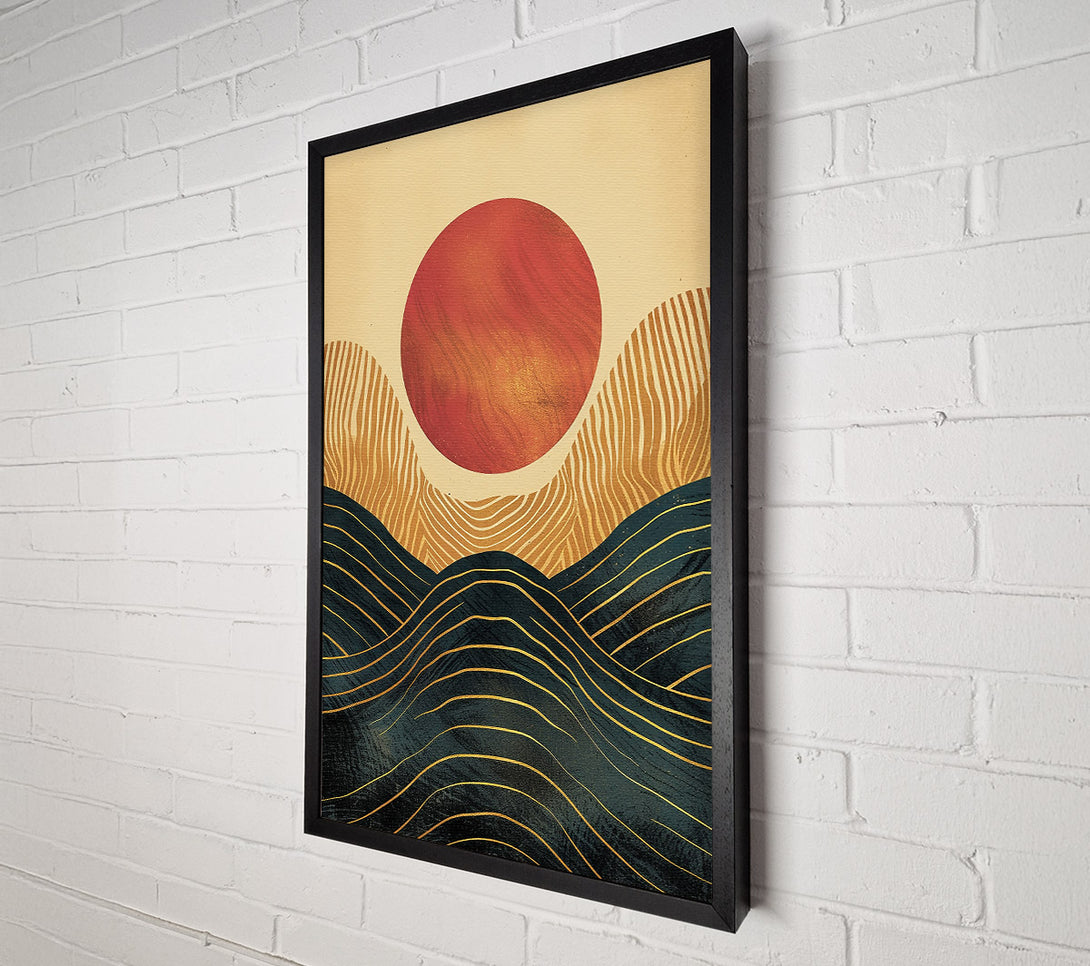  A Canvas Print of Crimson Sunset Waves Canvas Print