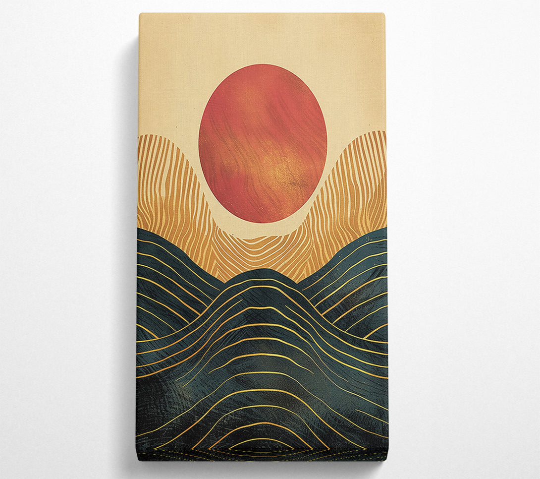  A Canvas Print of Crimson Sunset Waves Canvas Print