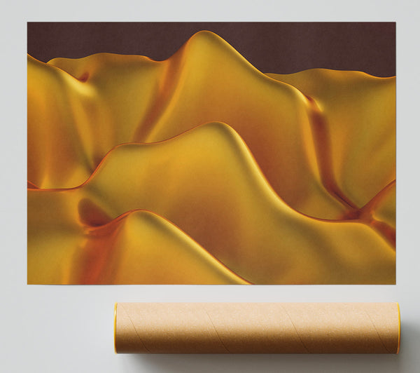 Golden Abstract Flow Print