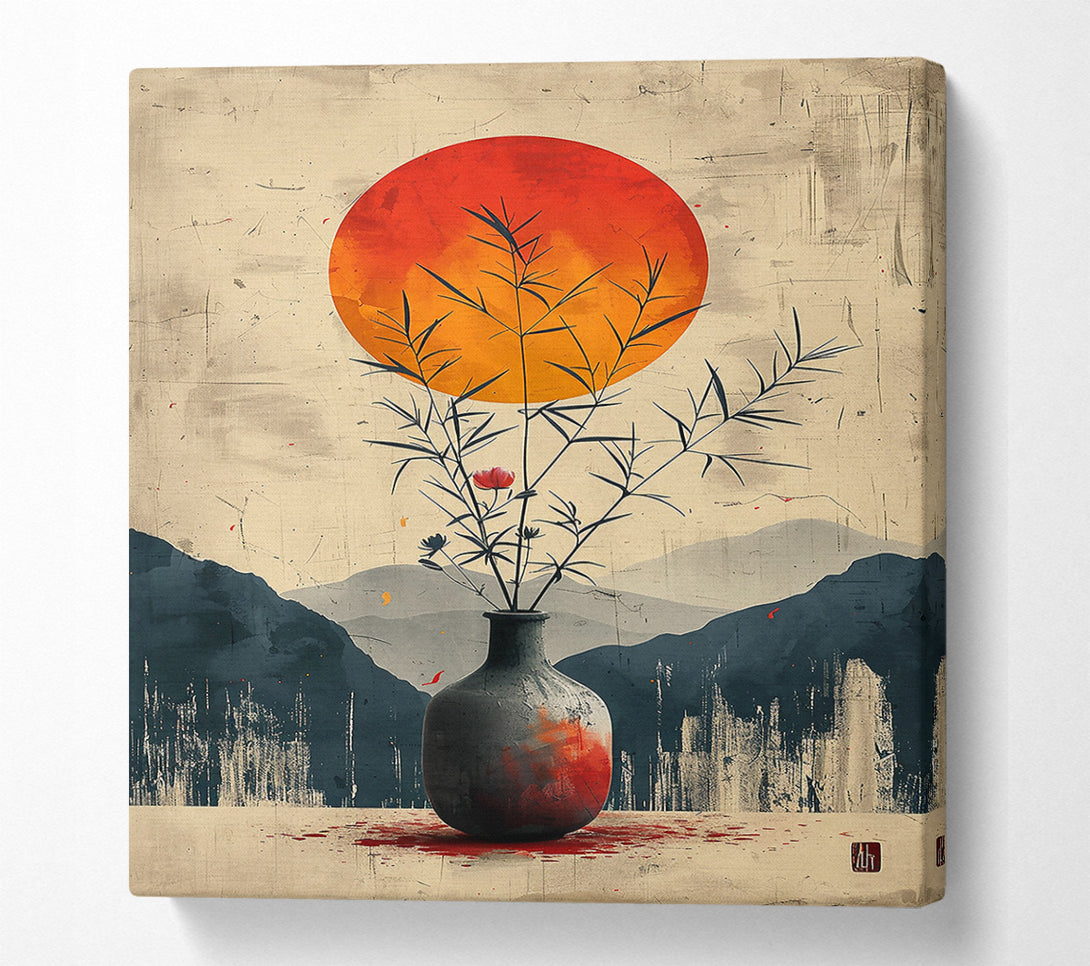  A Canvas Print of Crimson Sun'S Embrace. Canvas Art