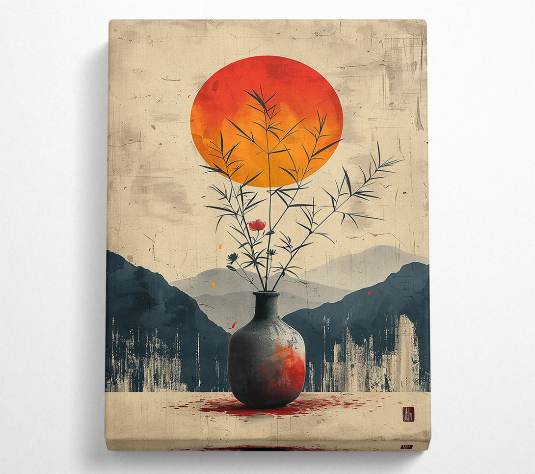  A Canvas Print of Crimson Sun'S Embrace. Canvas Art