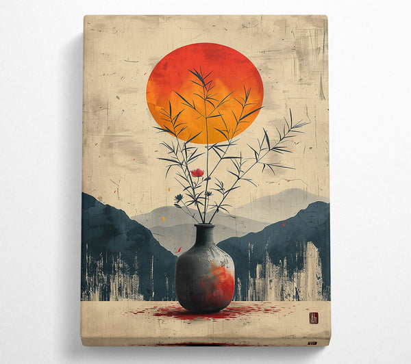  A Canvas Print of Crimson Sun'S Embrace. Canvas Art