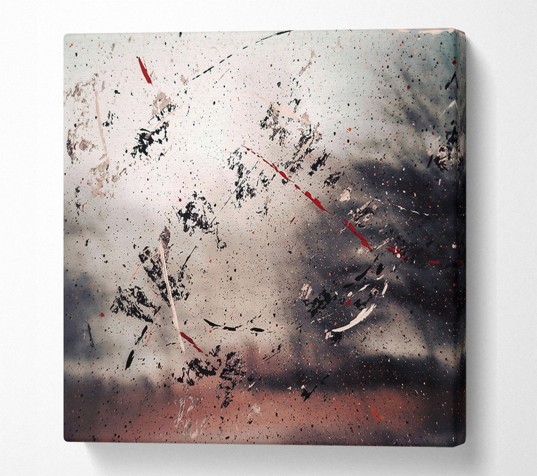  A Canvas Print of Red And Black Drips Canvas Wall Art