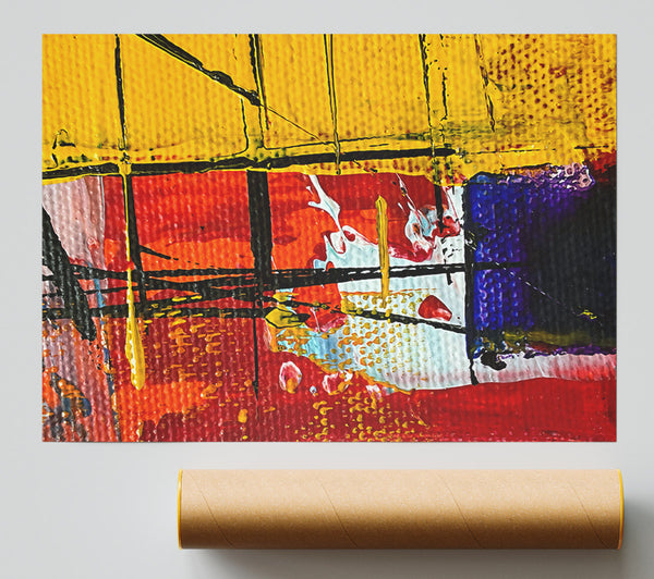 Yellow Grid Abstract Print