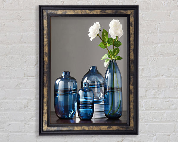 Four Blue Vases Framed Print