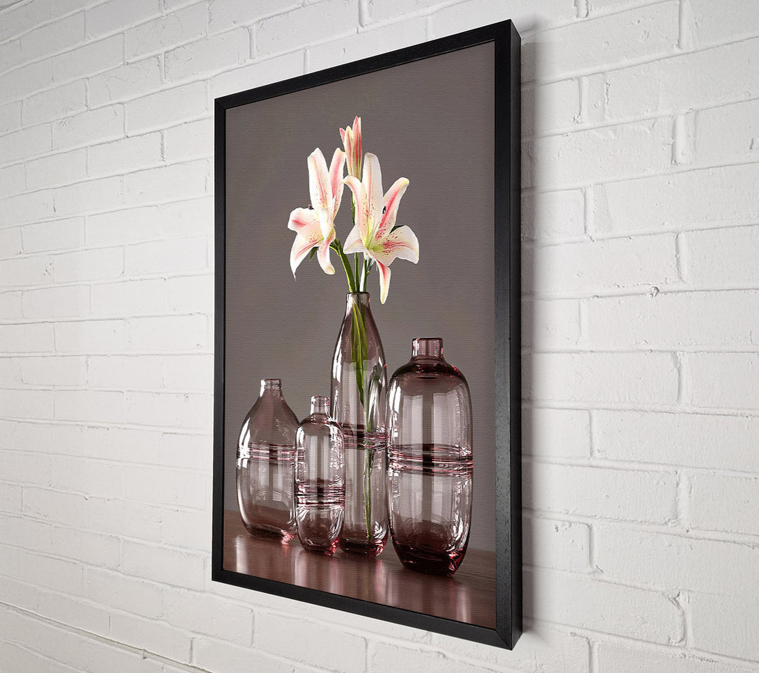  A Canvas Print of Four Burgundy Vases Canvas Art