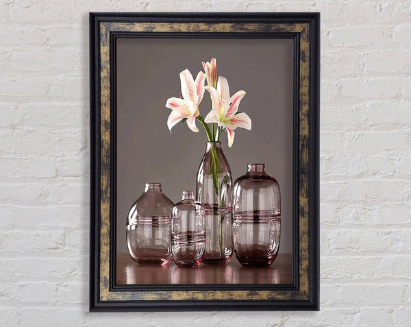 Four Burgundy Vases Framed Print