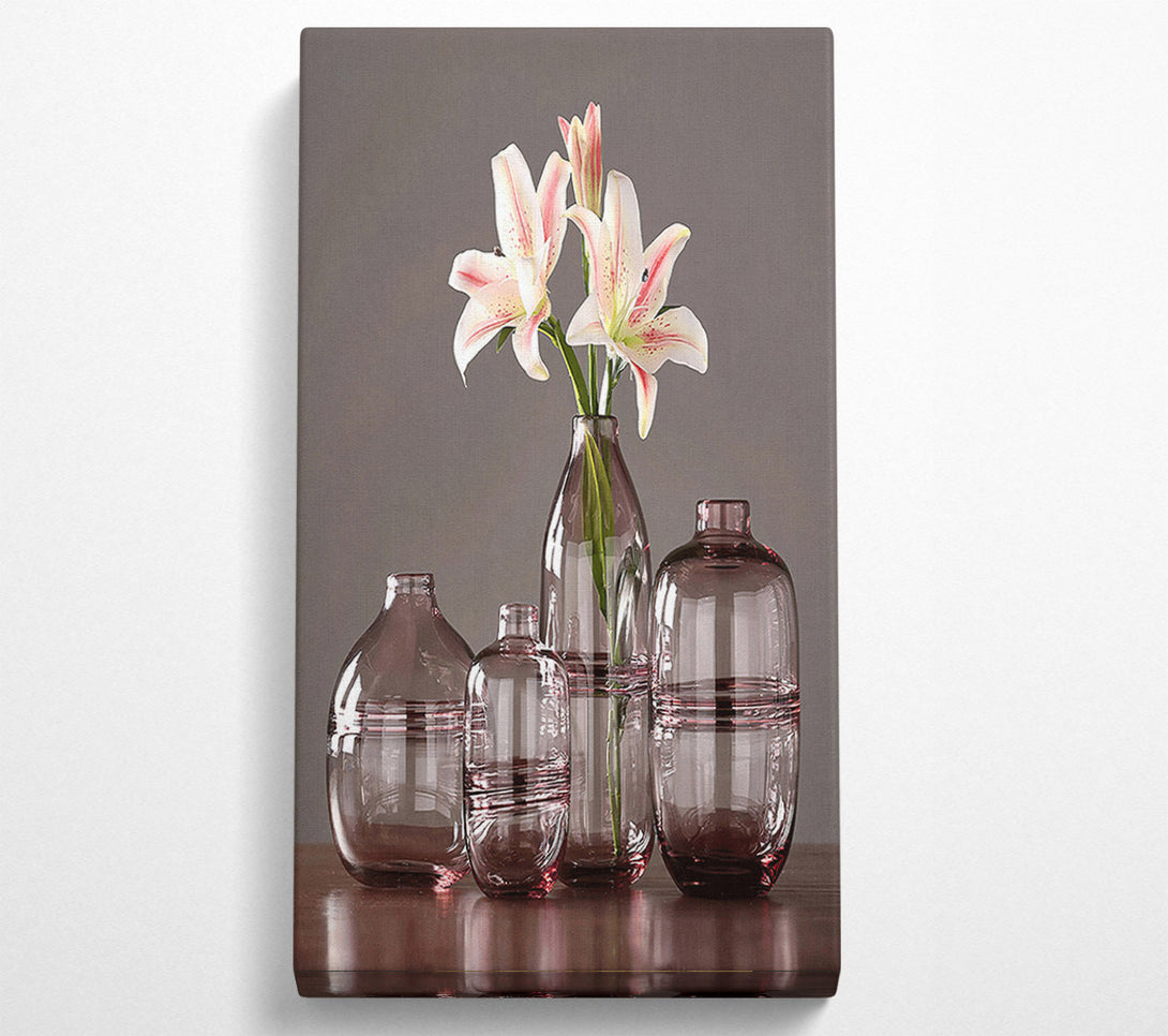  A Canvas Print of Four Burgundy Vases Canvas Art