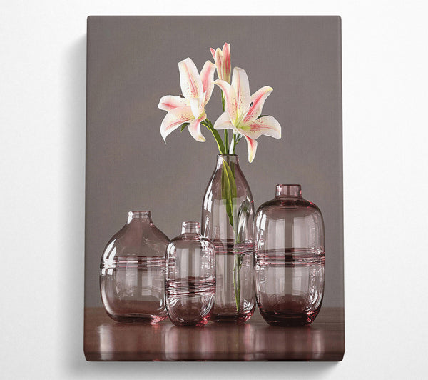  A Canvas Print of Four Burgundy Vases Canvas Art