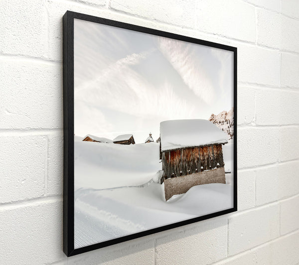 White Winter Cabin