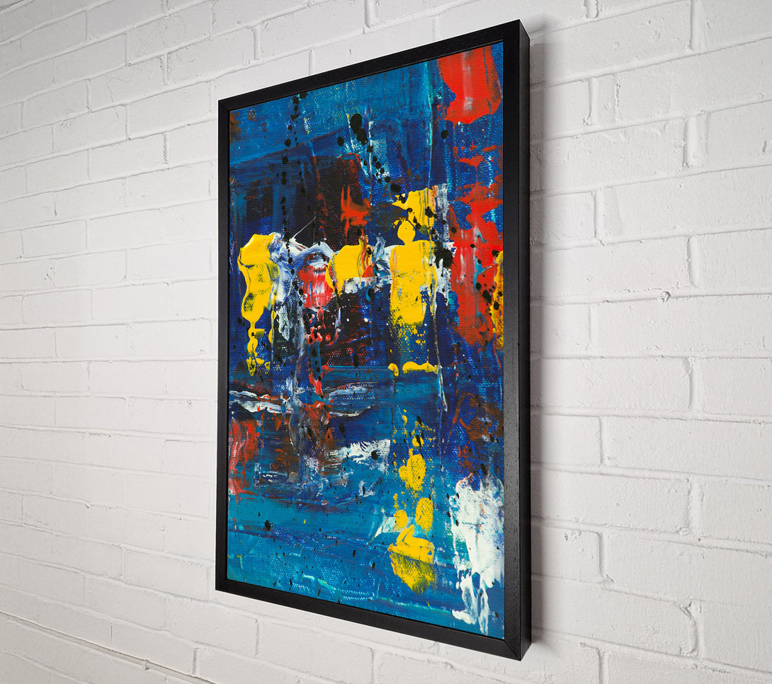  A Canvas Print of Blue Abstract Splashes Canvas Print