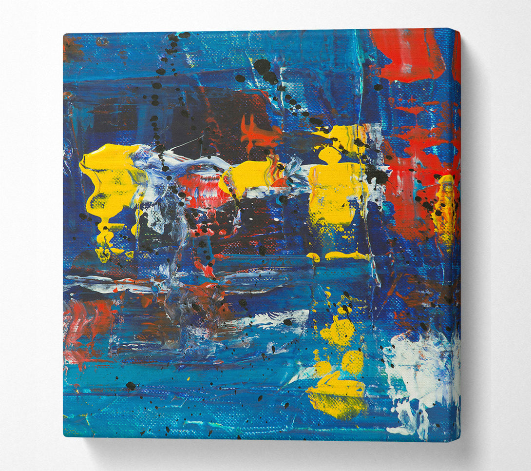  A Canvas Print of Blue Abstract Splashes Canvas Print