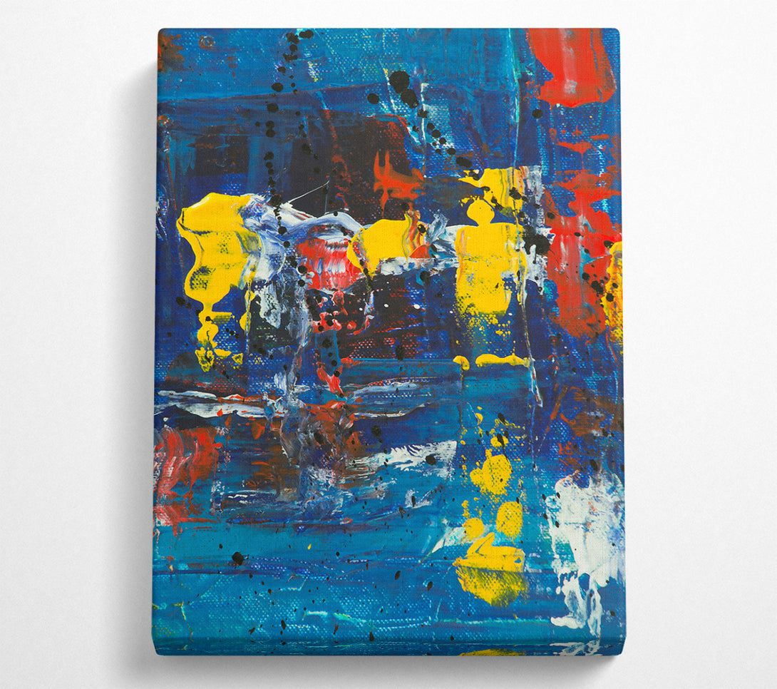  A Canvas Print of Blue Abstract Splashes Canvas Print