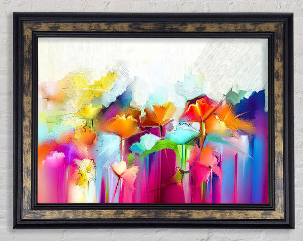 Fractured Flower Framed Print