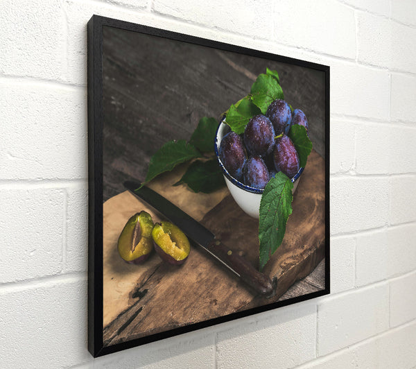 Blue Plums On Wood