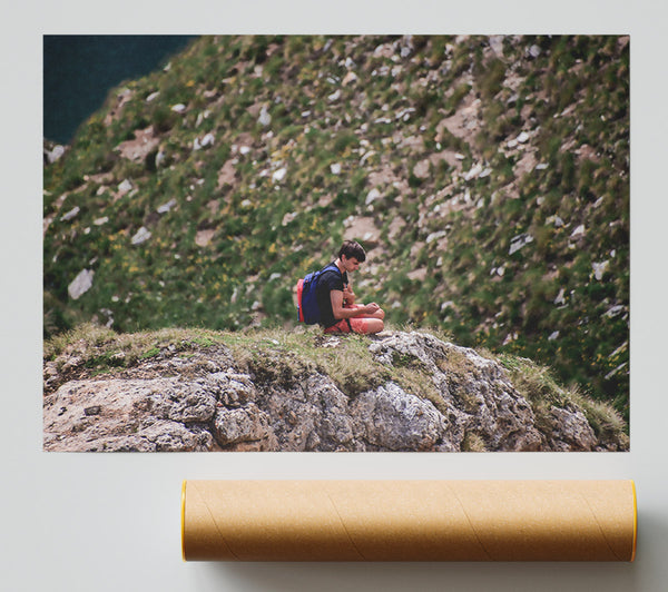 Orange Mountain Solitude Giclee Print
