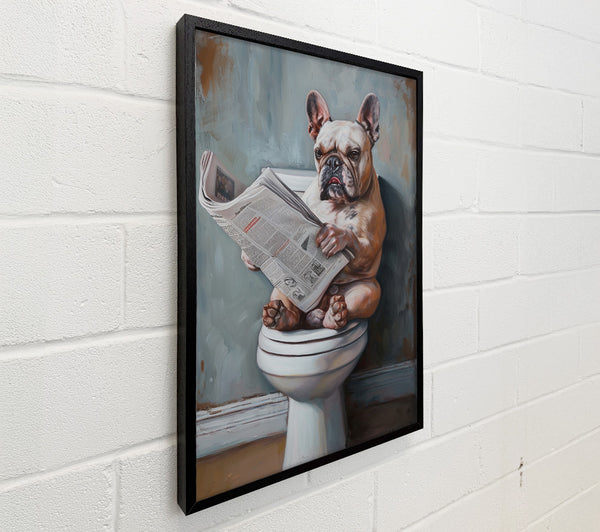 French Bulldog On The Toilet