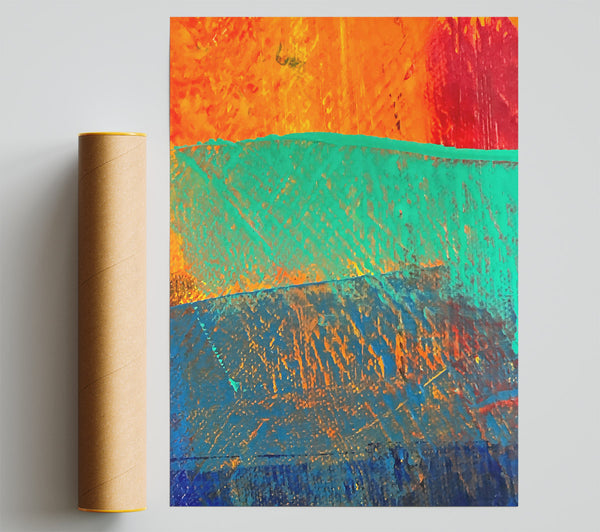 Turquoise Sunset Hues Print