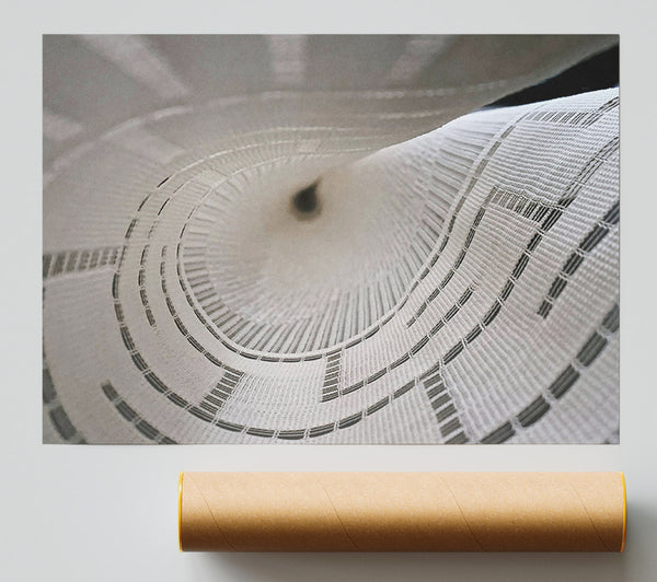 White Fabric Vortex Poster