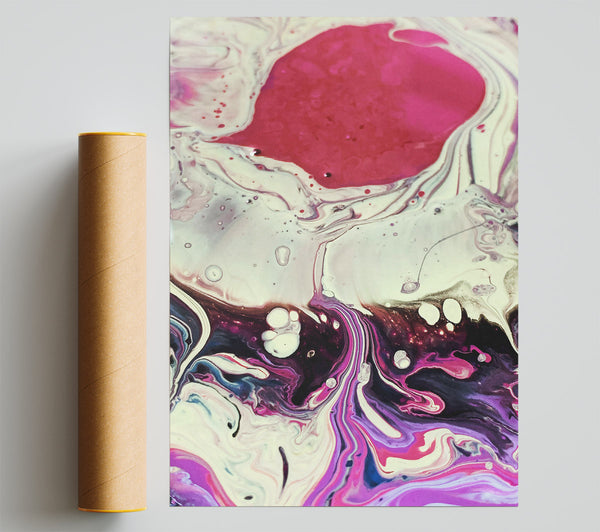 Crimson Swirls And Drips Print
