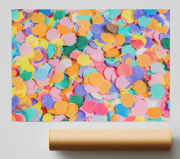 Orange Confetti Celebration Poster