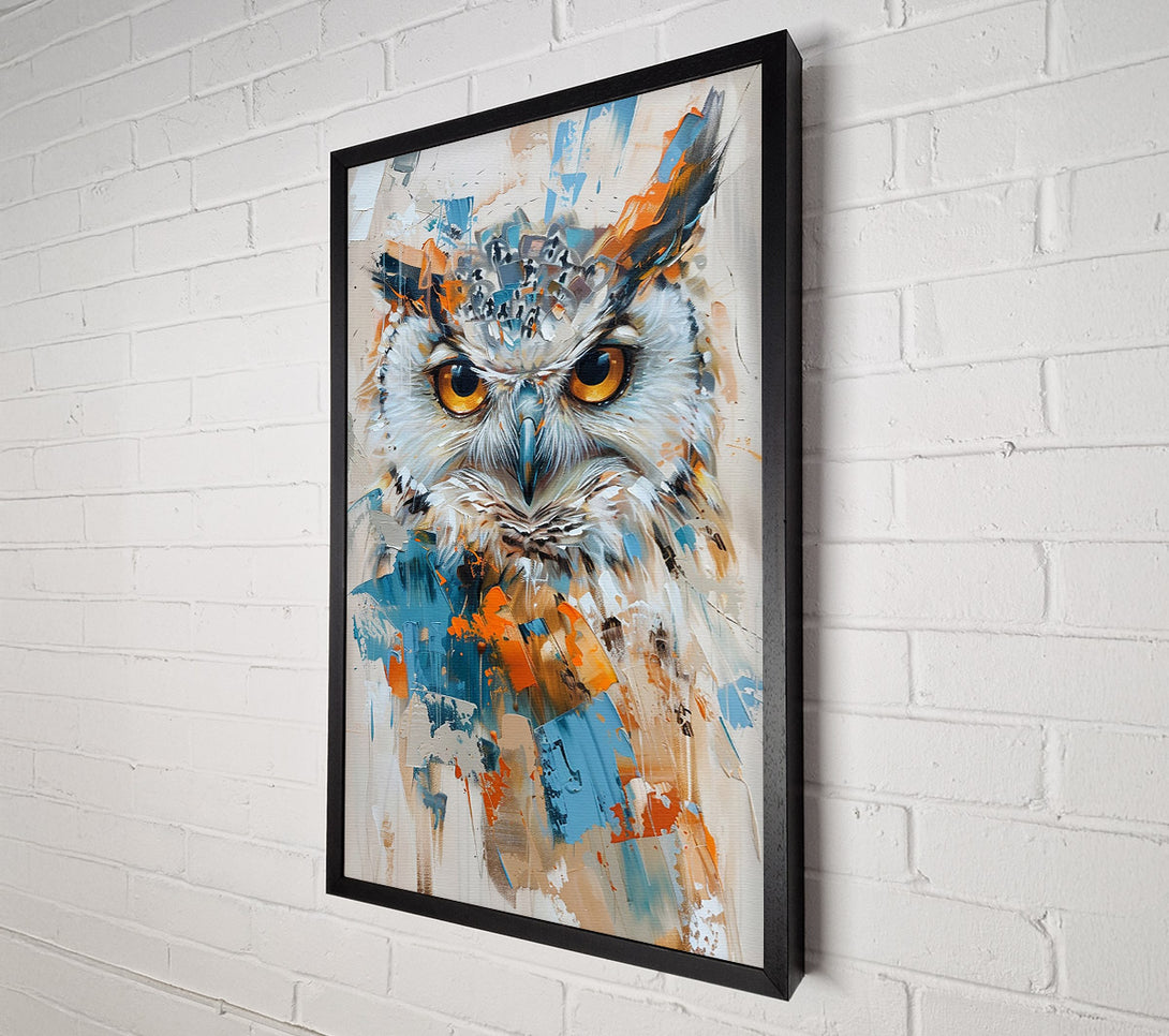  A Canvas Print of Azure Owl'S Gaze Canvas Wall Art