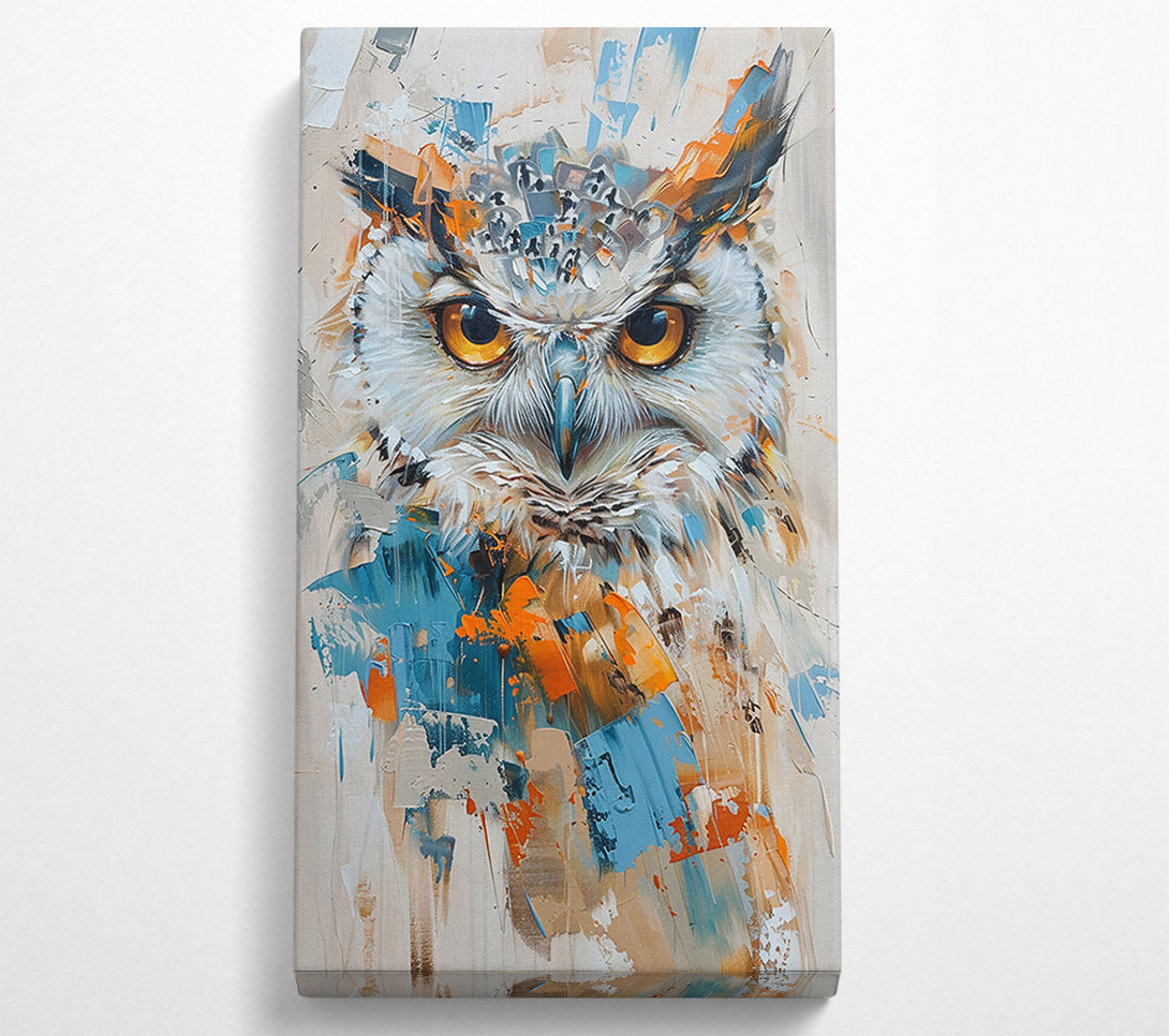  A Canvas Print of Azure Owl'S Gaze Canvas Wall Art