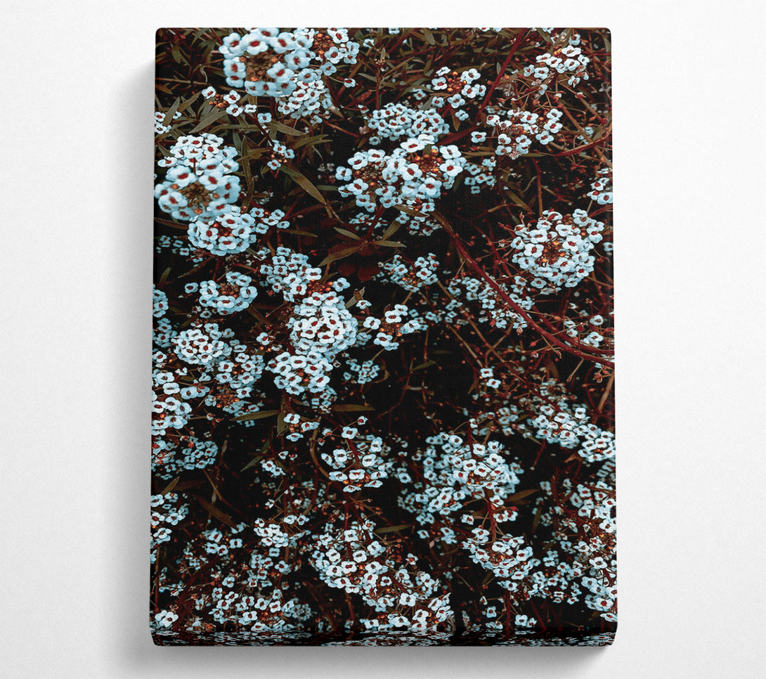  A Canvas Print of Azure Floral Embrace Canvas Wall Art