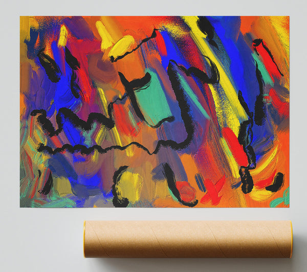 Orange Abstract Chaos Giclee Print