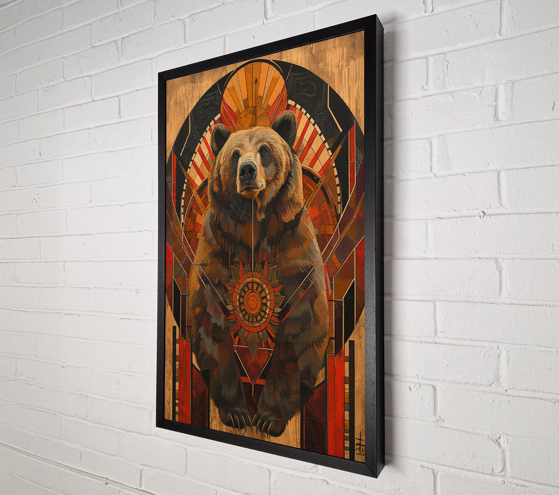  A Canvas Print of Crimson Bear Mandala Canvas Wall Art