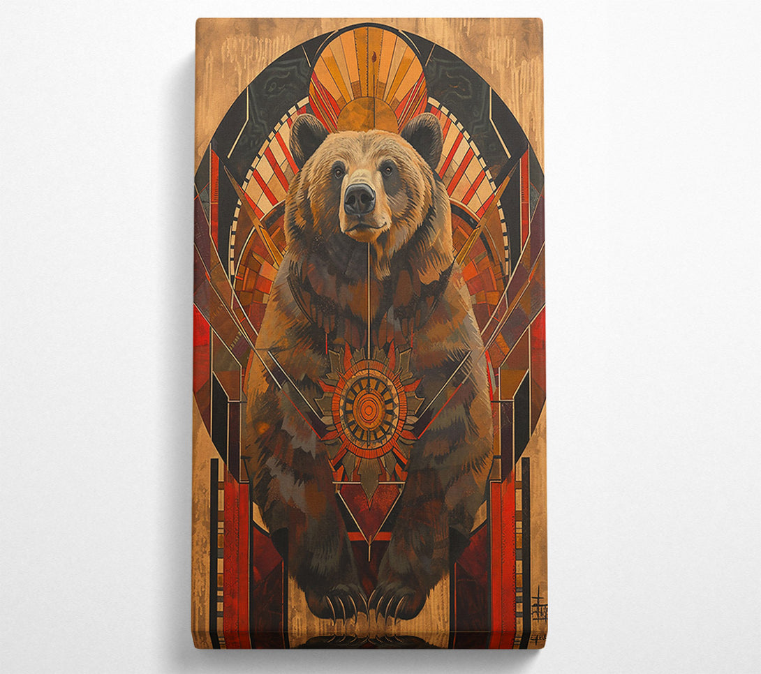  A Canvas Print of Crimson Bear Mandala Canvas Wall Art