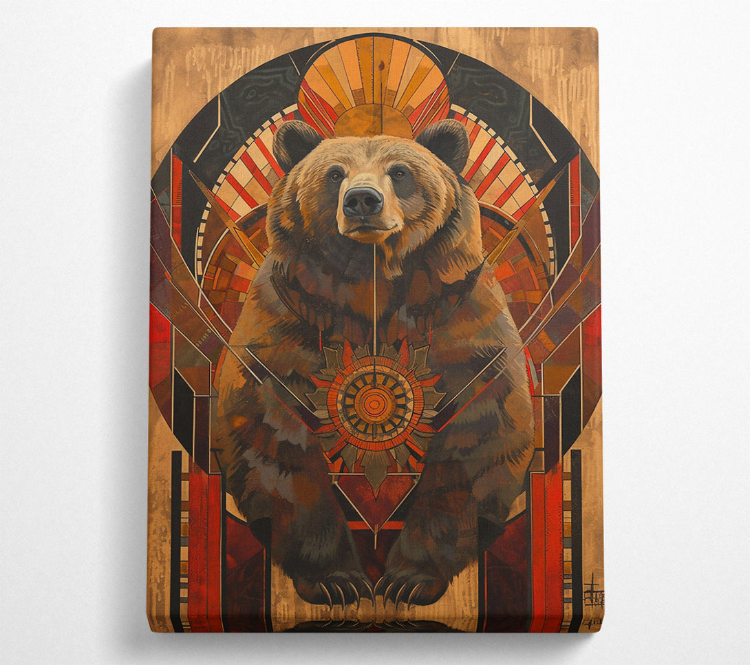  A Canvas Print of Crimson Bear Mandala Canvas Wall Art