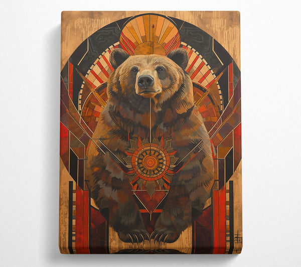  A Canvas Print of Crimson Bear Mandala Canvas Wall Art