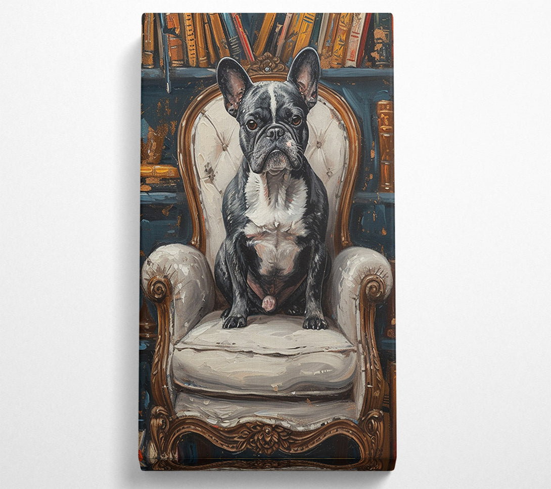  A Canvas Print of Frenchie Chair Canvas Wall Art