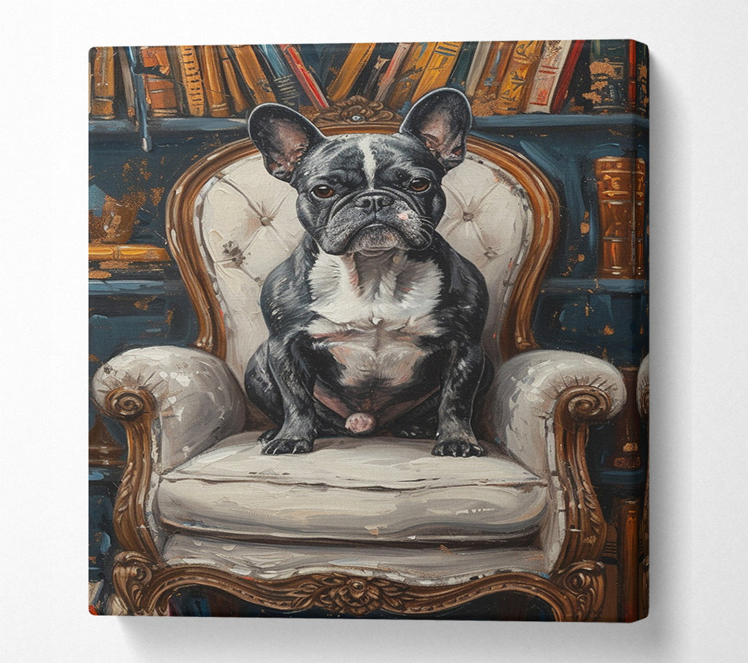  A Canvas Print of Frenchie Chair Canvas Wall Art