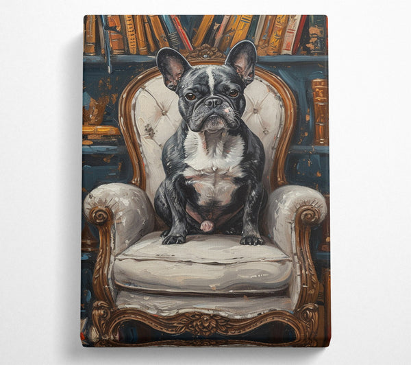  A Canvas Print of Frenchie Chair Canvas Wall Art