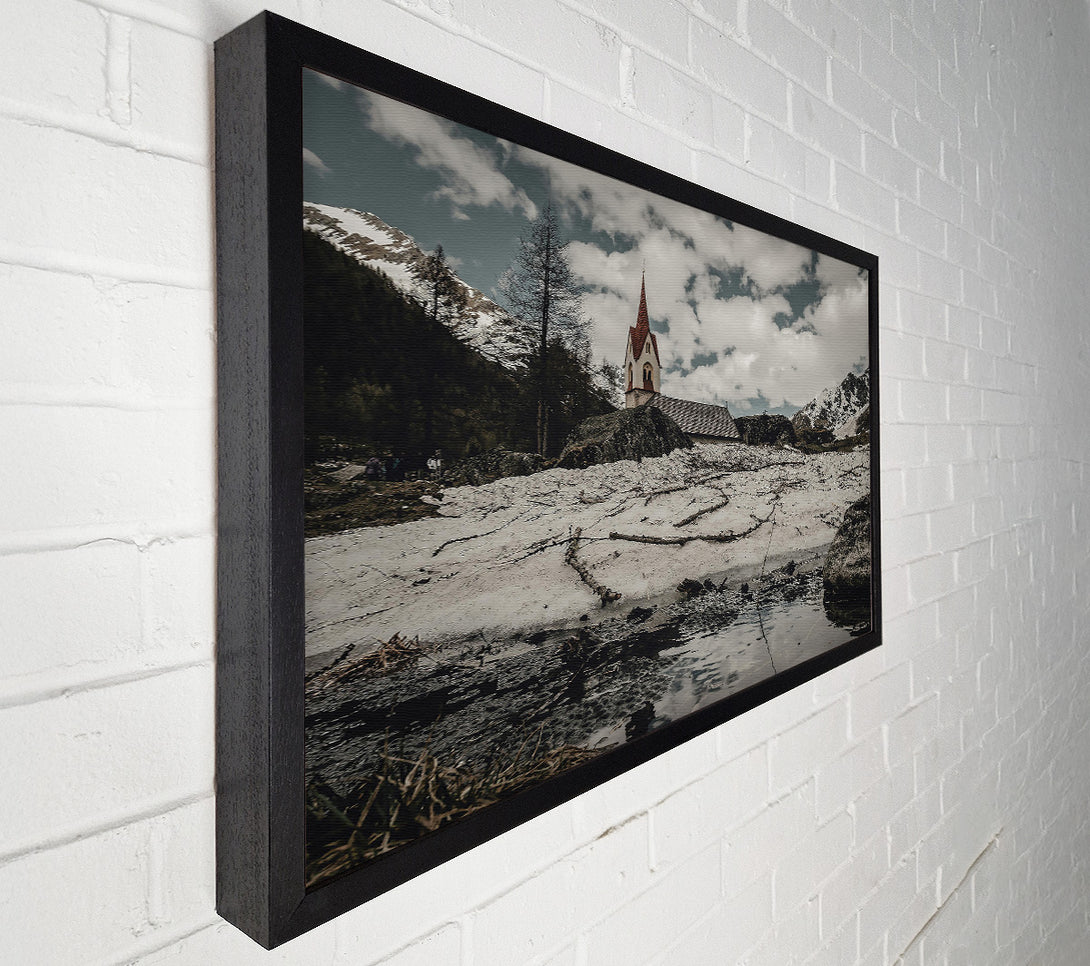  A Canvas Print of White Chapel Reflections Canvas Print