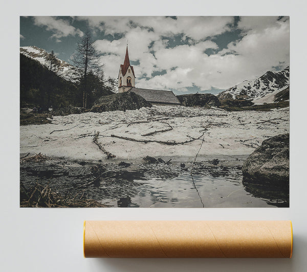 White Chapel Reflections Giclee Print