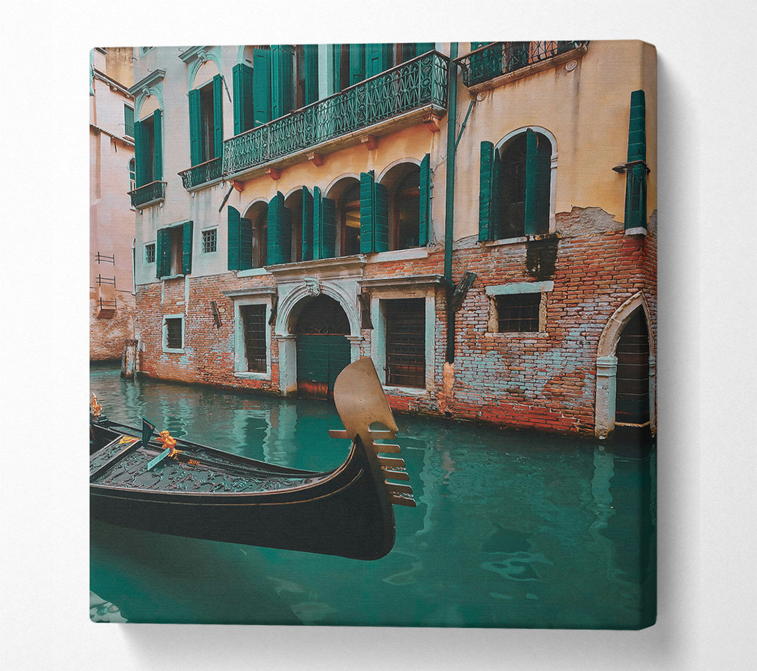  A Canvas Print of Emerald Gondola Reflections Canvas Print