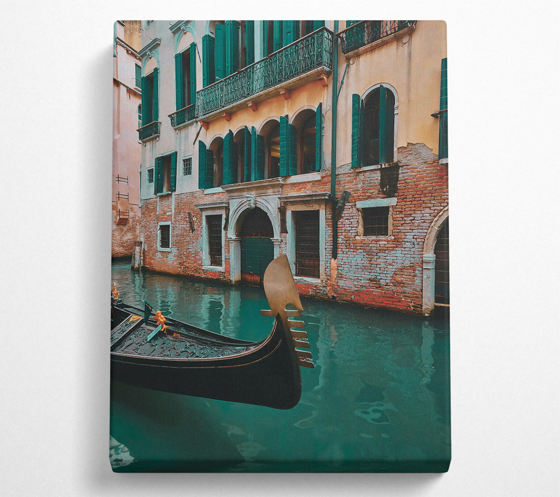  A Canvas Print of Emerald Gondola Reflections Canvas Print