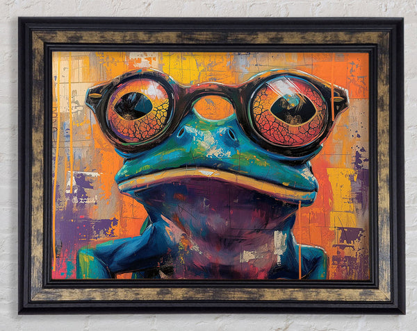 Frog Glasses Framed Print