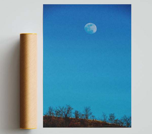 Blue Sky Moonrise Print