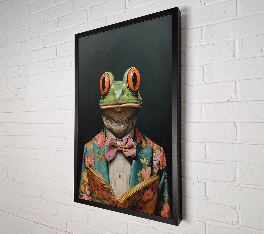  A Canvas Print of Frog In A Suit Staring Canvas Wall Art