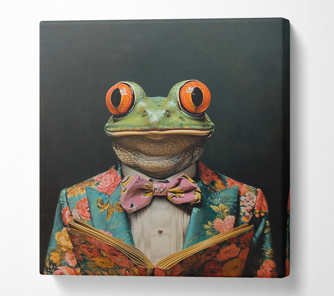  A Canvas Print of Frog In A Suit Staring Canvas Wall Art