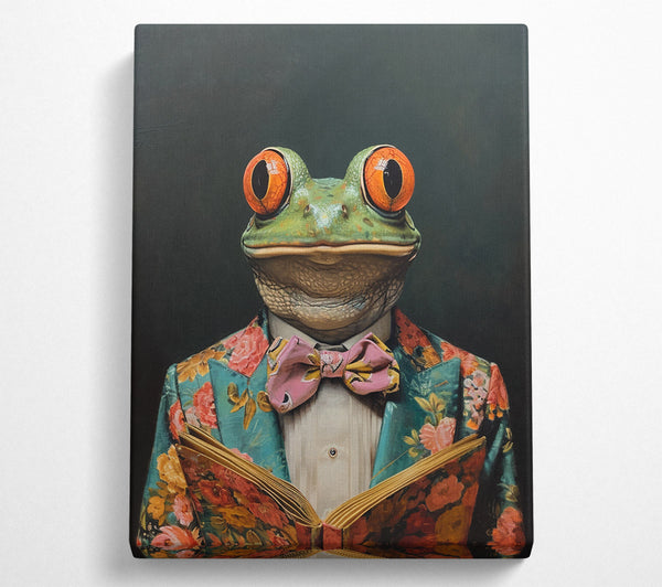  A Canvas Print of Frog In A Suit Staring Canvas Wall Art