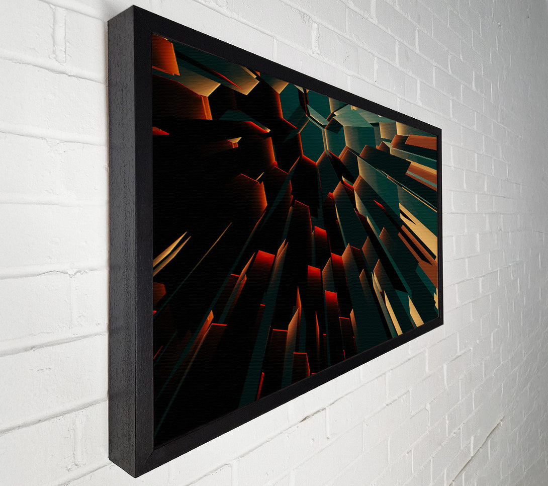  A Canvas Print of Crimson Geometric Ascent Canvas Art