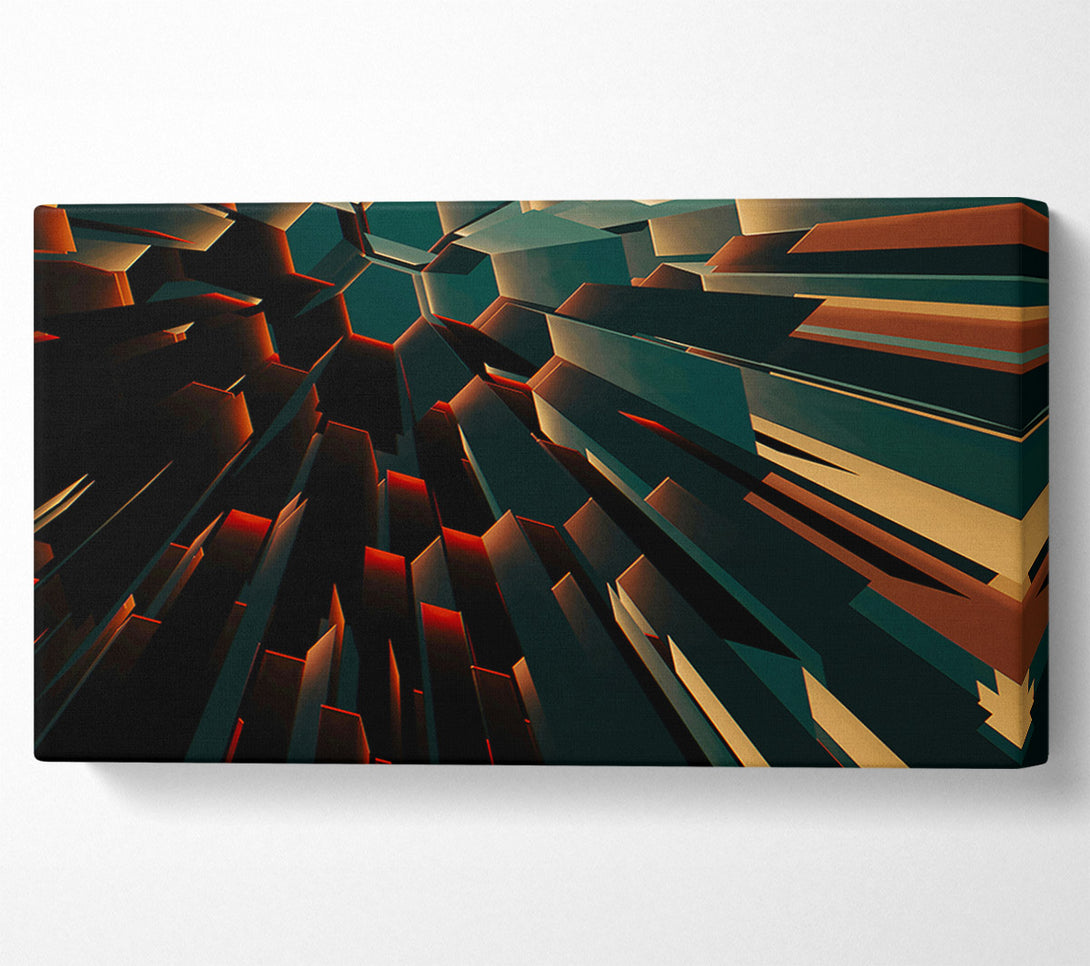  A Canvas Print of Crimson Geometric Ascent Canvas Art